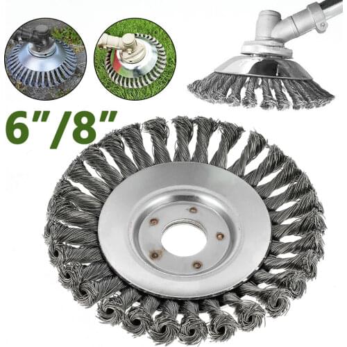 6 / 8 In Garden Grass Trimmer Cutter Head Lawn Remove Weed Moss Brush Solid Steel Wire Wheel Garden Power Tools Strimmer Parts