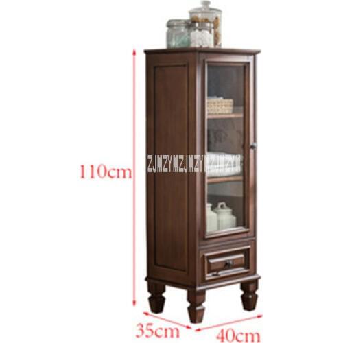 808 Modern Simple Bathroom Cabinet Living Room Solid Wood Storage Cabinet Rubber Wood Corner Side Cabinet Toilet Storage Locker