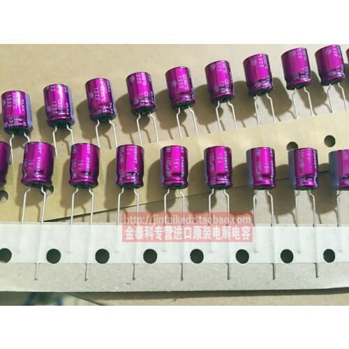 2020 hot sale 10pcs/30pcs ELNA audio capacitance 16V100UF 8X11.5 purple red robe ROD STARGET copper feet free shipping