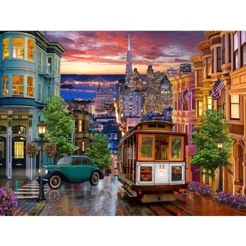 Diy 5D diamond painting san francisco Cable Car Heaven mosaic embroidery cross stitch kit full square round drill home decor