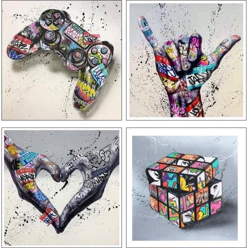 DIY 5D Diamond Painting Graffiti Art Abstract Game Full Square/Round Diamond Embroidery Cross Stitch Mosaic Art Room Decor