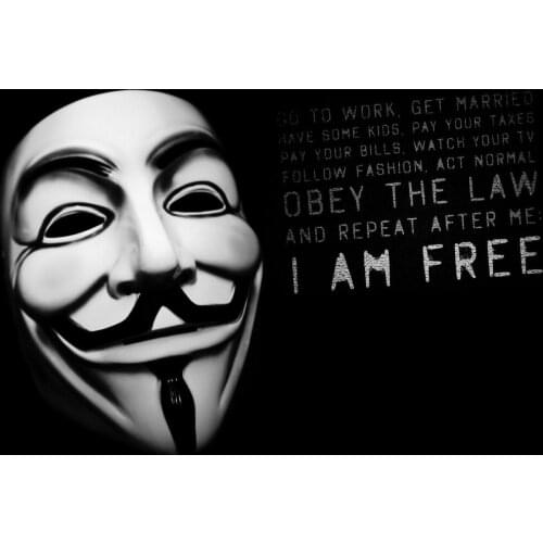 Anonymous Mask Posters and Prints for Living Room Classical Film Art Picture Canvas Photo for Bedroom Frameless Wall Art