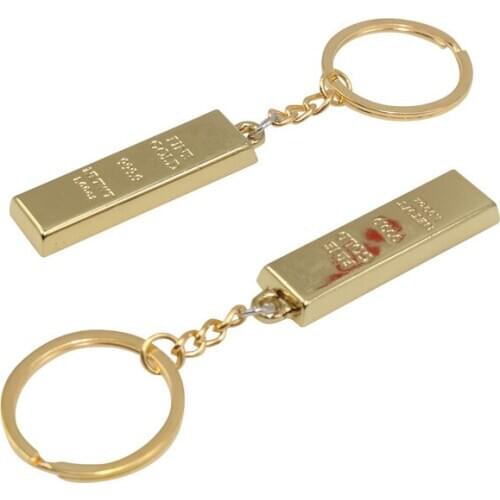 1 Pcs Gold bar key ring Car keychain Car decoration Car rearview mirror pendant Auto parts Belt accessories Jewelry pendant