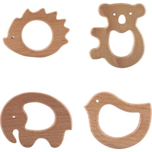 Beech Teether Baby Bite Wooden Tool Rodent Animals Shape Baby Nursing Accessories Baby Baby Wooden Teethers 2020 New Hot Toys