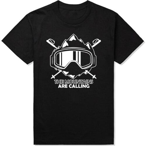 The Mountains Are Calling T Shirt Mens Womens Ski Snowboard Tshirt Skiing T Shirt Cool Design Cotton Tee Shirt