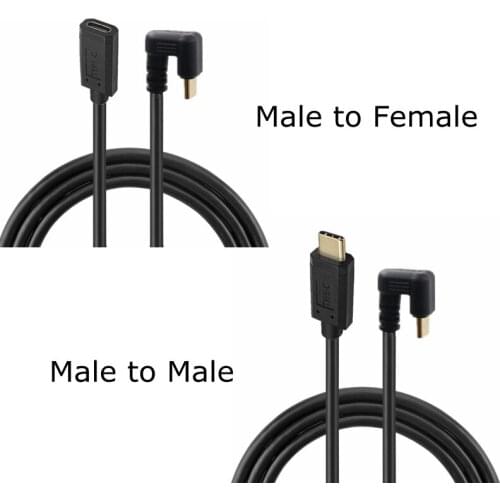 USB 3.1 Type-C Male To Female Male 10Gbps 4K 60Hz Charging Extension Cable U-Shaped USB-C Elbow Car Data Cable 1FT 2FT 3FT 6FT