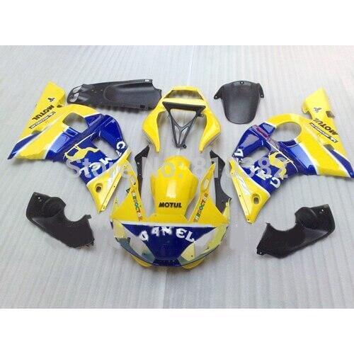 Motorcycle Fairing kit for YZFR6 98 99 00 01 02 YZF R6 1998 2000 2002 YZF600 Yellow blue ABS Fairings set +7 gifts YD01