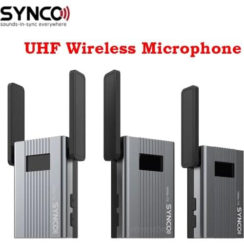 SYNCO WMic-TS Mini Wireless lapel Mic UHF Wireless Microphone System MIC Transmitter Receiver set 150m for studio video Record