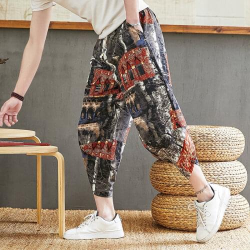 BANNAJI Fashion Harem Pants Joggers Sweatpants Printed Streetwear Hip Hop Pattern Trousers Casual Mens Pants 2021