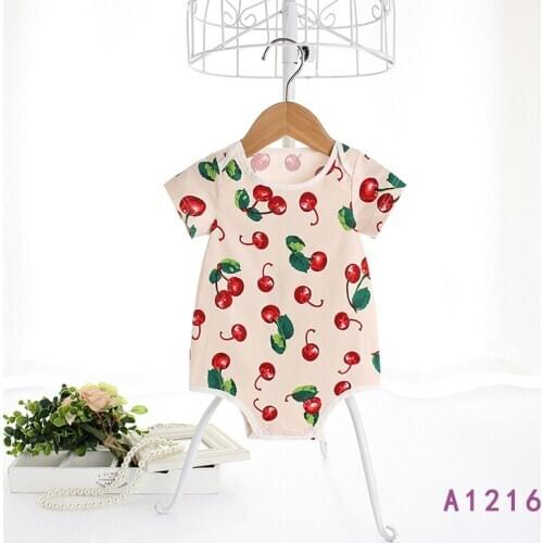 Fashion Girl Summer Sweet Cherry Jumpsuit Rompers baby outfit dress Cotton Clothes newborn baby costume toddler romper 0-18M