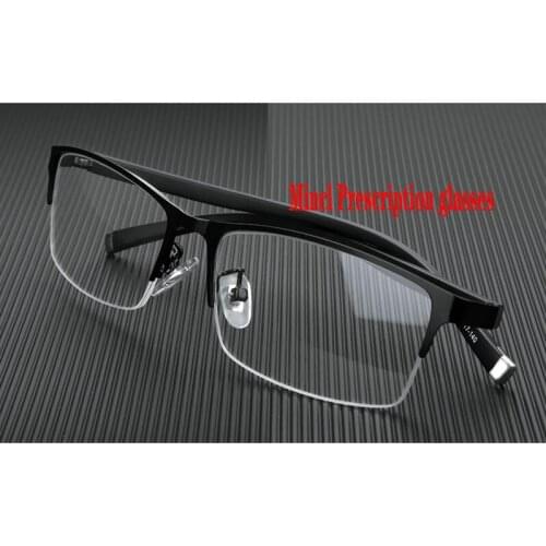 2020 Men Titanium alloy Glasses Frame Ultralight Square Eye Myopia Prescription Eyeglasses Male Half Optical Frame FML