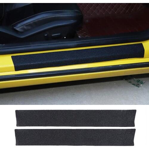 Sand Paper Black Exterior Door Sill Welcome Plate Scuff Guard Cover for Chevrolet Camaro 2012-2015 Car Accessories
