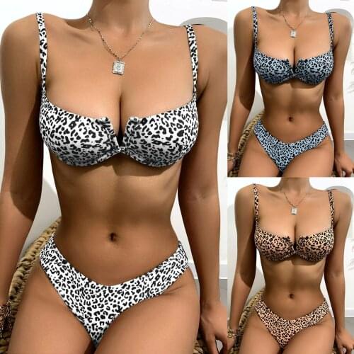 New style sexy bikini sexy low waist leopard swimsuit two-piece ladies swimwear Brazil summer swimsuit thong beach swimsuit