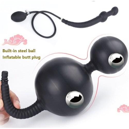 Huge Inflatable Anal Plugs Built-in Steel Ball Big Butt Plug Vaginal Anus Expansion Prostate Stimulator Adult Men Women Sex Toys