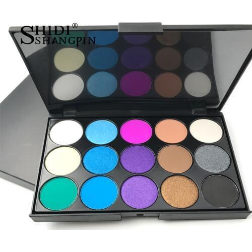 SHIDISHANGPIN 15 colors eyeshadow pallete Matte Shimmer Make up eye shadow Hot products Professional Nature Make up Palette E03