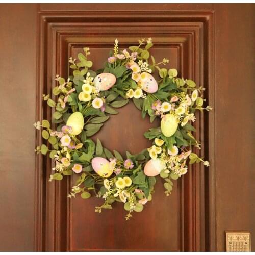 18'' Easter Egg Wreath, Spring Wreath for Easter Parties, Spring Decoration, Adds Much More Taste to Your Season Celebration