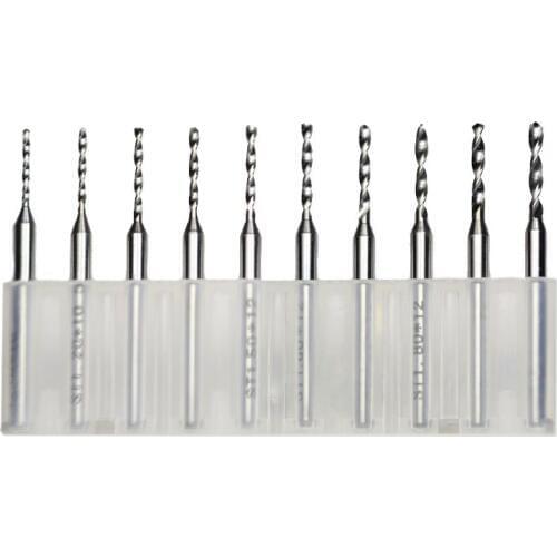 HUHAO 10pcs 1.1mm to 2.0mm PCB Print Circuit Board Dremel Drill Bits Carbide Micro CNC PCB Mill Cutter