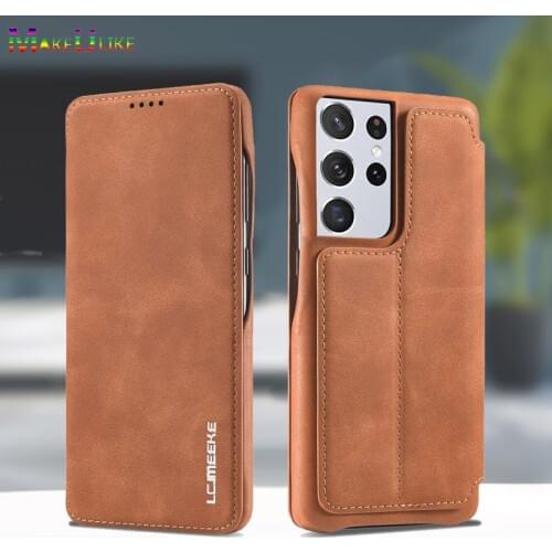 Simple Flip Case For Samsung Galaxy S21 Plus Ultra S21Plus Case Leather Magnetic Luxury Cover For Samsung S21 Ultra Plus Case