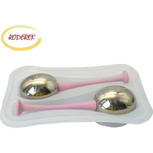 Stainless Steel Ice Roller for Face with Smooth Pink Handle Massager for Face Beauty Devices