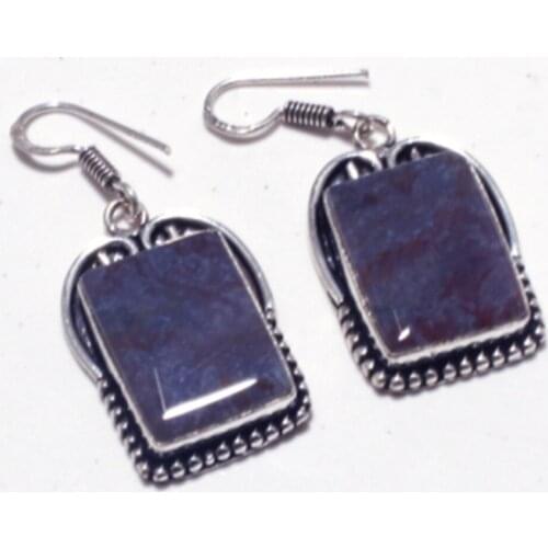 Bloodstone Silver Overlay on Copper Earrings, Hand made Women Jewelry Gift