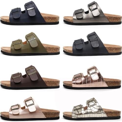 New Summer Unisex Beach Cork Slippers 2021 Women Casual Slip on Men Outside Slides Shoe