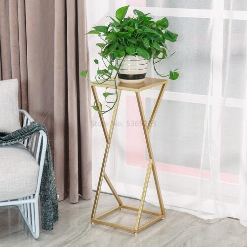 Nordic brief gold indoor plant stand indoor floor metal flower metal shelves stand plant shelf nordic metal 3 size gold black