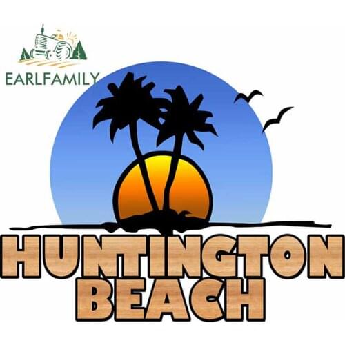 EARLFAMILY 13cm x 12.7cm for Huntington Beach Anime Car Stickers Surfboard Motorcycle Decal Windows Scratch-Proof Vinyl Car Wrap