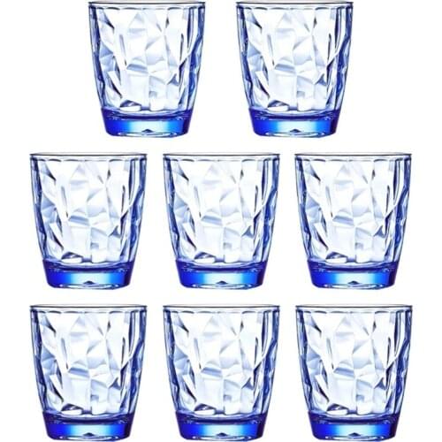 High Quality Drinking Cup, Plastic, No Bisphenol A, Small Juice Cup,Blue,8 Pieces