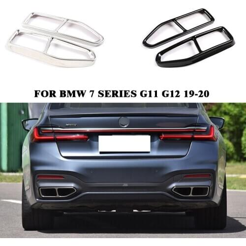 Yubao 2Pcs/1Pair Steel Exhaust Muffler Tail Pipe Cover Kit For BMW 7 Series G11 G12 2019-2020