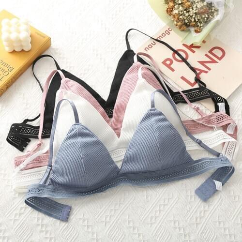 Girl Bras Underwear Women Cotton Wrapped Chest Bottoming Underwear Sexy Hollow Bras Lingeries
