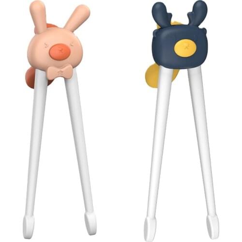 1 pair Training Kawaii Japanese Chopsticks PP Rabbit Sushi Children Gamer Chopstick Rest Cute Tableware Kitchen Dining Bar Goods