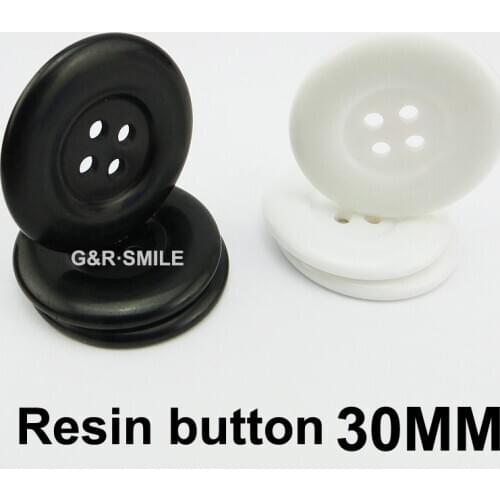 20PCS 30MM black Dyed Plastic buttons coat button brand garment boots sewing clothes accessories R-261