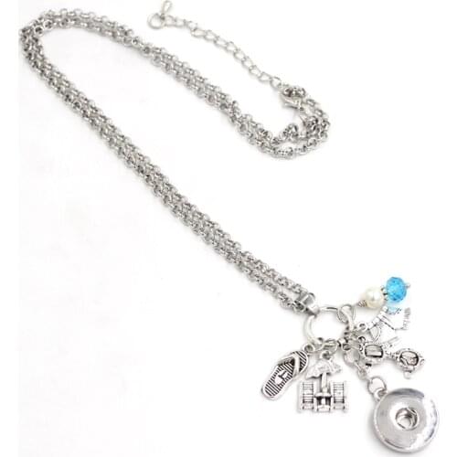 10pcs Wholesale Beach Necklace Snap Necklace 18mm Snap Jewelry Beach Chair Pendant Necklace Hockey Lover Gifts Collar