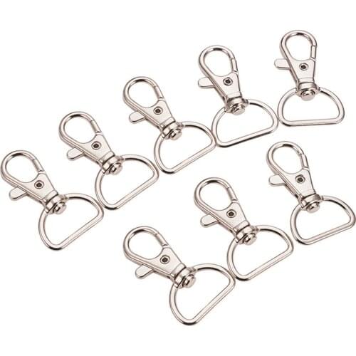 20pcs Small Spring Swivel Snap Hooks Keychain Accessories Tool for Key Jewelry DIY Crafts