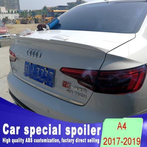2017 2018 2019 New design For Audi A4 A4L spoiler rear trunk roof spoiler by black white or DIY primer and carbon fiber model