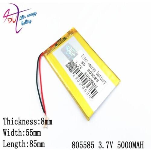 3.7V5000mAh805585 Lithium Polymer Li-Po li ion Rechargeable Battery cells For Mp3 MP4 MP5 GPS mobile bluetooth