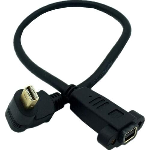 30cm 1.2 version Mini DP to Mini DP Cable Mini Display Port DisplayPort Male To Female Adapter extender with Screw Panel Mount