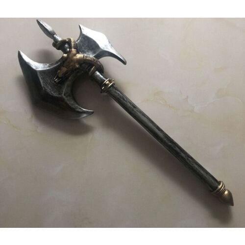 Movie Anime Cos Gift 1:1 Knight WOW Double-edged Black Axe Weapon Halloween Role Cosplay Safety PU