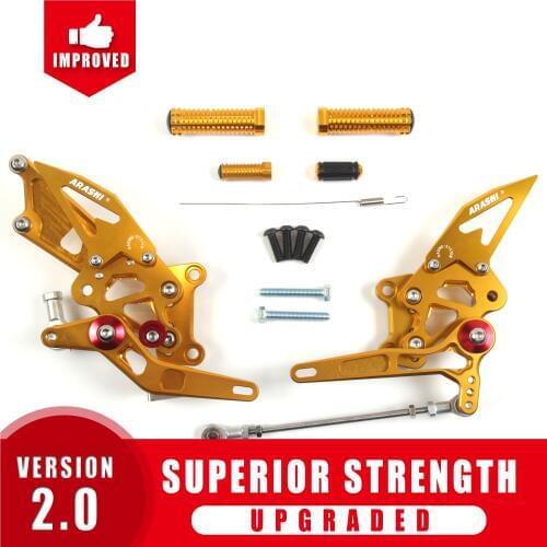 Arashi CNC Adjustable Rider Rear Footrest For KAWASAKI NINJA 250R 2008 - 2012 Foot Pegs Rear Sets Rest 250 R 2009 2010 2011 08