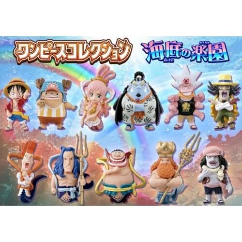 BANDAI One Piece Action Figure Q Version of The Character Underwater Paradise Ex Cashapou Luffy Nami Chopper Spot Rare Model