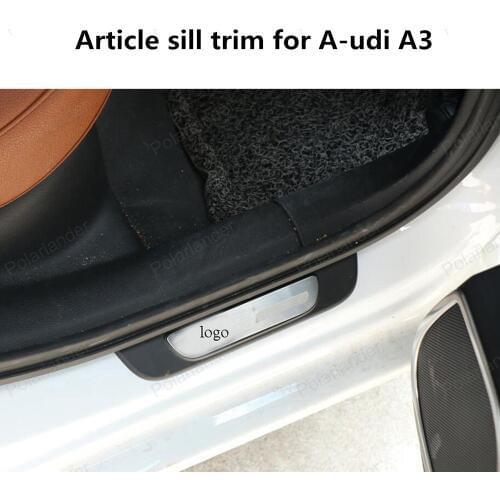 Free shipping Car Styling High Quality Stainless Steel Door Sill Trunk Tread Plate Trim Car Cover For A-udi A3