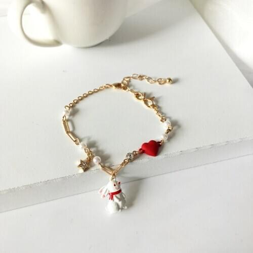 Fashion metal texture sweet girl stars geometric love bracelet of fun little lovely rabbit girlfriends a gift
