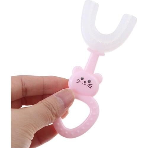 Baby toothbrush childrens teeth oral care cleaning brush convenient and simple silicone baby toothbrush