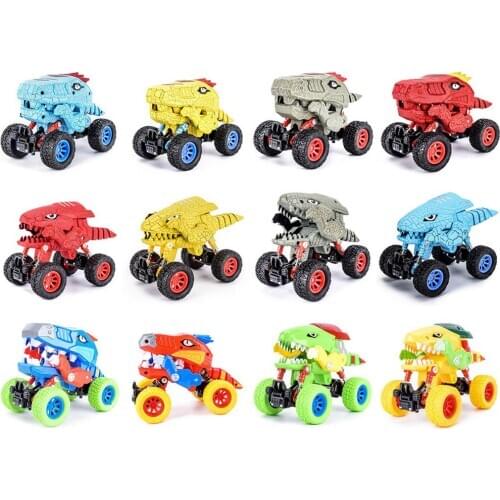 Dinosaur Monsters Truck Pull Back Car Model Children Educational Toy Xmas Gift