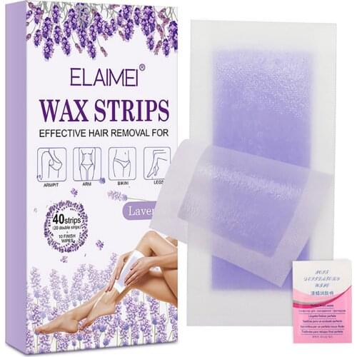 40pcs=20sheets Wax Strips Hair Removal Paper Double Sided Cold Wax Strips Paper For Leg Arm Armpit Body Depilatory Wax Strips