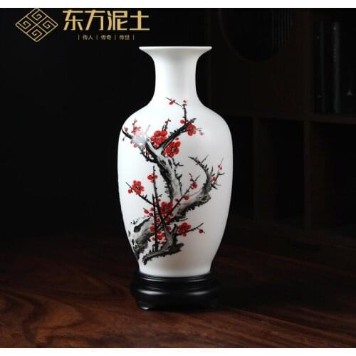 Hand-painted bottle plum flower vase furnishing articles home sitting room rich ancient frame and auspiciousness