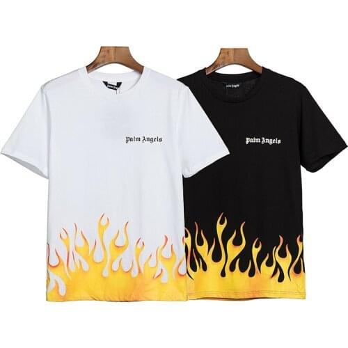 Palm angels 22SS letter patterns Popular fashion all-match personality simple flame letter printed T-shirt boyfriend gift