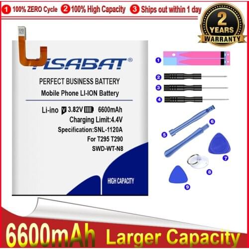 HSABAT 0 Cycle 6600mAh SWD-WT-N8 Tablet Battery for Samsung Galaxy Tab A T295 T290 High Quality Replacement Accumulator