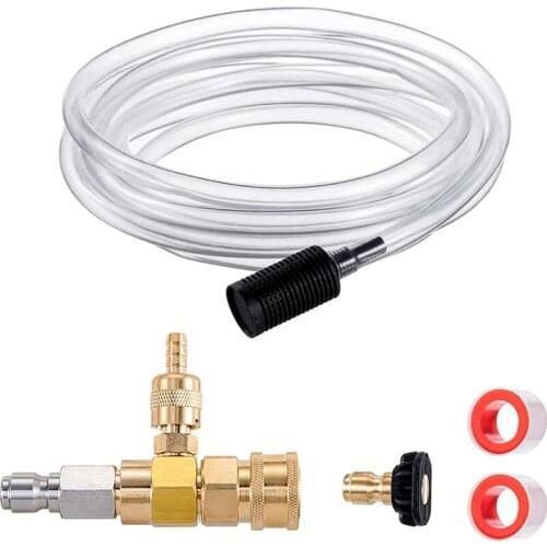 Downstream Injector for Pressure Washer, Power Washer Injector Kit, Soap Injector, 3/8 Inch Quick Connect, 4000 PSI