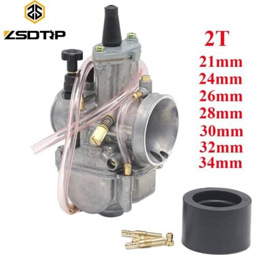ZSDTRP 2T Motorcycle Carburetor PWK Carburador 21 24 26 28 30 32 34mm With Power Jet For Yamaha YZ85 Suzuki GT750 Honda NSR250R